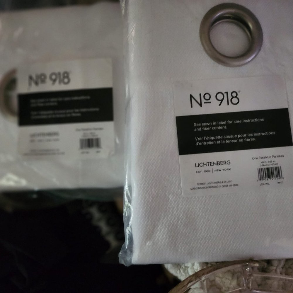 2 CURTAIN PANELS WITH LARGE GROMMET (WHITE) 40"x63"